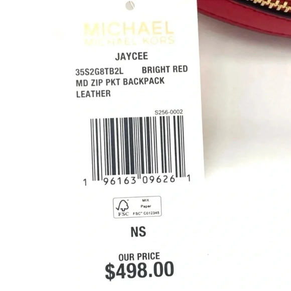 Michael Kors Jaycee Medium Backpack Bright Red/Gold